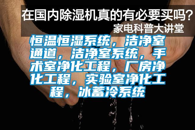 恒温恒湿系统，洁净室通道，洁净室系统，手术室净化工程，厂房净化工程，实验室净化工程，冰蓄冷系统